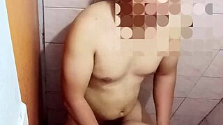 Asian hot sex in the bathroom with missionary and doggystyle