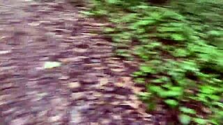 Naughty Chick Fucks Outdoors In Forest And Public.