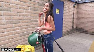 ASIAN TEEN ARIA SKYE EXPLORES OUTDOOR ADVENTURES WITH HER PETITE BRUNETTE FRIENDS