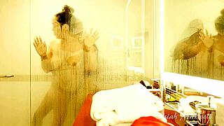 Cheating with big black cock in shower fucking