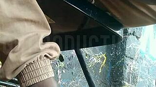 Up Skirt Playing with African Teen Slut at Park!