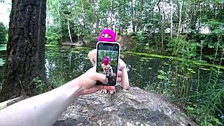 Naughty Chick Fucks Outdoors In Forest And Public.