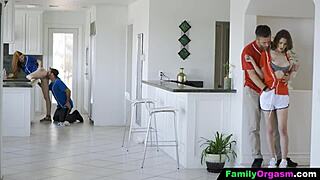 Familyorgasm - teen 18+s hanging with stepdad to learn baseball