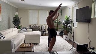 Beautiful blonde getting double penetrated with monster cock in anal and assfucking, riding and gaping in bedroom