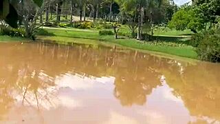 Latina couple's park romp with big cock