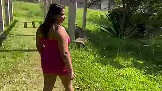 Latina couple's park romp with big cock