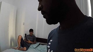 My husband left his shy nephew with me, and wow, that nerd has a huge cock and fucks amazingly!