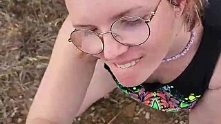 Petite blowjob in nature during Cyprus trip