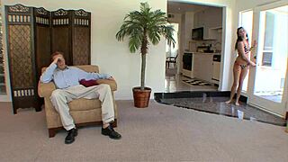 luscious lopez shows natural boobs, sucks monster cock