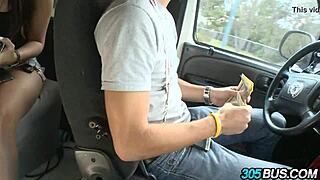 Tiffany Tailor Performs Intense Blowjob On Bus Outdoors