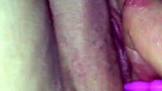 Wife explores her pussy with dildo and spreading toys in intimate session