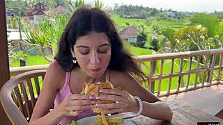 Waiter Cums on My Face in Public Cafe - I Love Dining Covered in Cum!