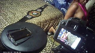 Behind The Scenes Glasses Cam Footage Pornstar Vs Ebony Babe In Wrestling Bj And Sex