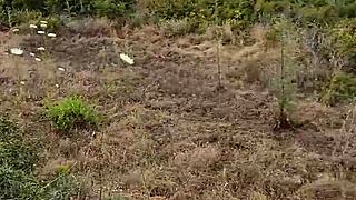 Petite blowjob in nature during Cyprus trip