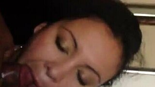 Watch this BBW sucking a big black cock. Can she handle it?