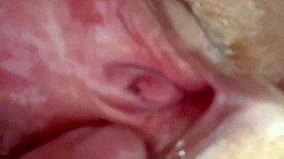 Amateur pink pussy explored 106 days after virginity loss in close-up masturbation