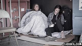 Evelyn claire helps gia derza escape the street with taboo lesbian tribbing cunilingus and fingering