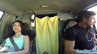 Tiny petite hitchhiker rides big cock for free ride
