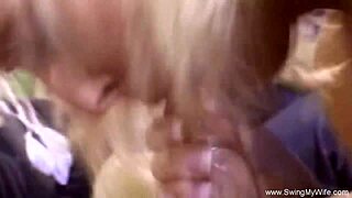 Swinger wife gets fucked in group anal session