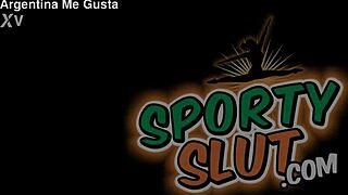 in this yoga session, the big bubble butt latina shows off her huge tits and puffy cameltoe in tight spandex