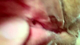 Amateur pink pussy explored 106 days after virginity loss in close-up masturbation