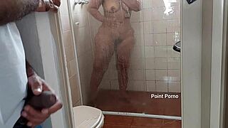 Stepmom Bathes with Door Open for Spying