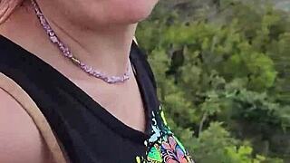 Petite blowjob in nature during Cyprus trip