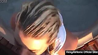 big tits vicky vette sucking cock and getting cum on tits
