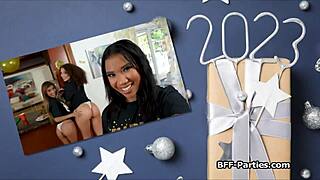 An old man's New Year's resolution is fulfilled with three young women.