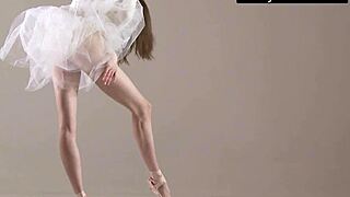 blonde gymnast performs gymnastics routine