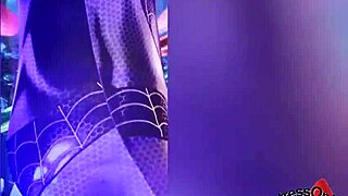 Spiderbabe in a sexy Halloween costume!