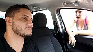 Picking Up the Redhead on the Street and Fucking Her Ass - Blowjob on the Street