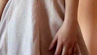 Sweet girl enjoys solo masturbation with toys