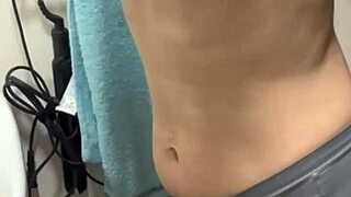 After Shower with Japanese Wife I Pinched and Licked Her Big Nipples During Sex