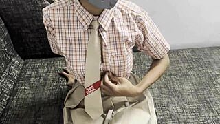 Step Daddy Twists Her 18+ Titties Hard After School Fuck