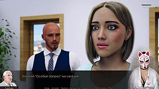 In the office, the secretary with stockings fulfills a special request roughly