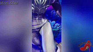 Spiderbabe in a sexy Halloween costume!