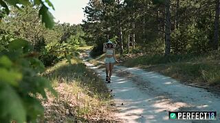 Busty Forest Nymph Masturbates By The Road At Perfect18