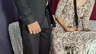 Desi Bhabhi Fucking Husband in Bedroom with Cum Inside Pussy