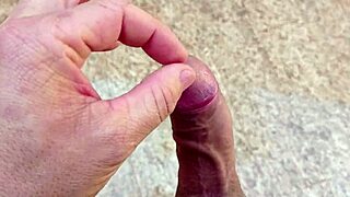 Brazilian amateur masturbates solo in garage, flashing huge cock and giving massive cumshot