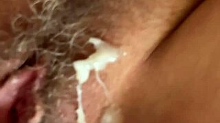 check out this hairy pussy getting fucked in slow motion closeup.