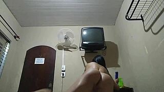 brunette latina hydrates her pussy for intense fucking