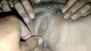 i feel so wet and tight as i fuck her shaved pussy in 69 position until she cums hard