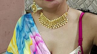 An Indian bride has first-time sex with her devar in the kitchen, complete with dirty talk