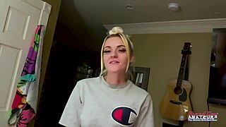 Petite Inked Blonde Rubs Juicy Titties And Finger Fucks Twat!