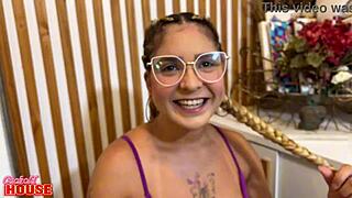 Young Brunette Tired Of Small Dick Boyfriend Tears Pussy In Cuckold House