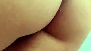 Seducing tattooed Brazilian milf for delicious handjob with big cock