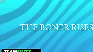 shocked stepdaughters find out that their stepdads boner is hard as a rock, oh my god!