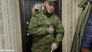 Will Russian Soldier Satisfy Lonely Wife's Pussy And Ass?
