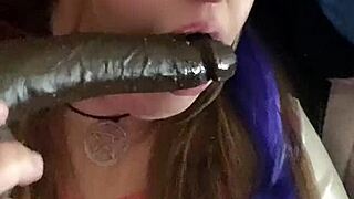 kandy kane gives deepthroat blowjob to homemade amateurs